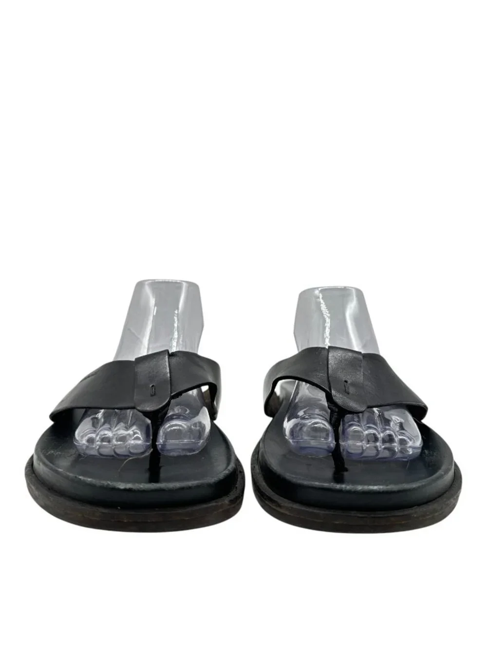 Bruno Magli Italian Black Leather Essino Thong Sandal 11 Flip Flop Made In Italy